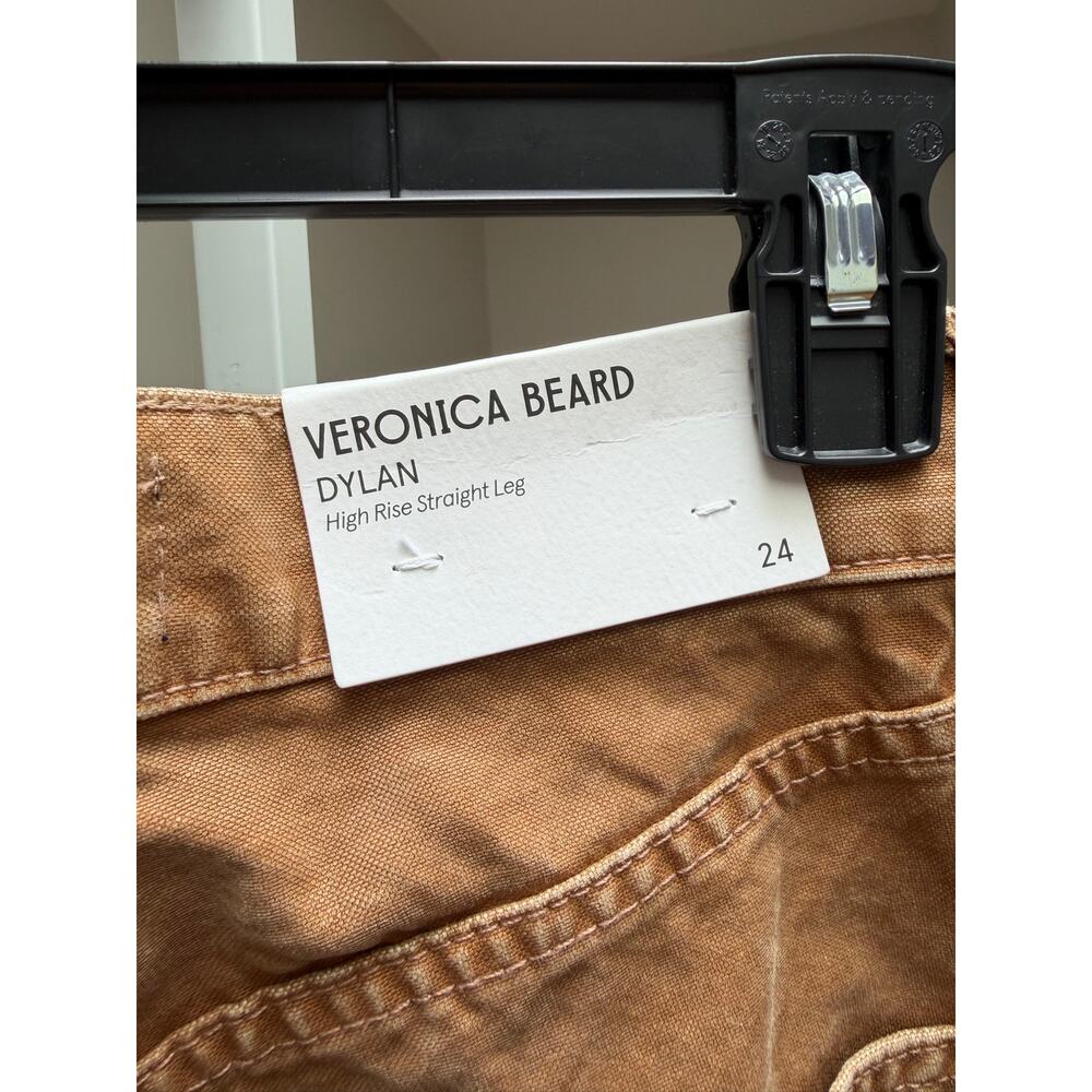 NEW Veronica Beard Dylan High Rise Straight Leg Pebble Sand Khaki Size 24 - Picture 8 of 9